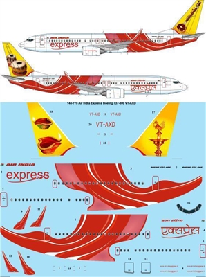 1:144 Air India Express Boeing 737-800 VT-AXD 'Nilavilakku'
