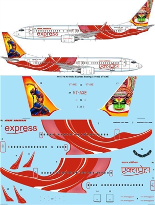 1:144 Air India Express Boeing 737-800 VT-AXE 'Kathakali'