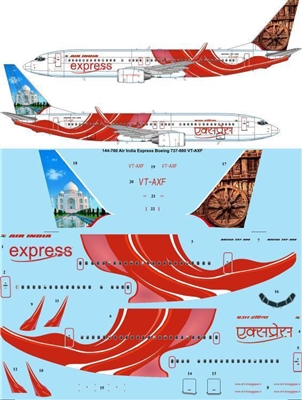 1:144 Air India Express Boeing 737-800 VT-AXF 'Konark Sun Temple'