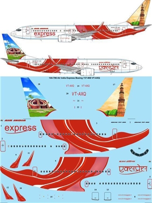 1:144 Air India Express Boeing 737-800 VT-AXQ 'Qutub Minar'