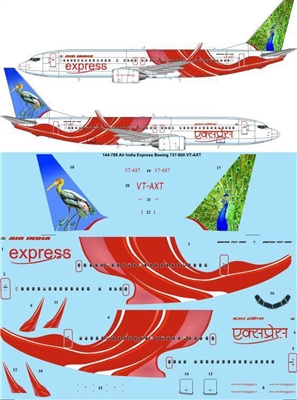 1:144 Air India Express Boeing 737-800 VT-AXT 'Indian Peacock'