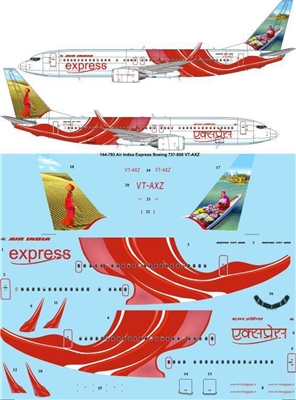 1:144 Air India Express Boeing 737-800 VT-AXZ 'Dal Lake'