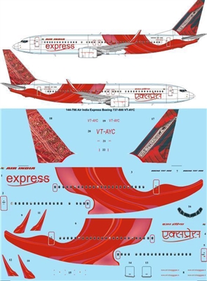 1:144 Air India Express Boeing 737-800 VT-AYC 'Naga Woollen Shawl'