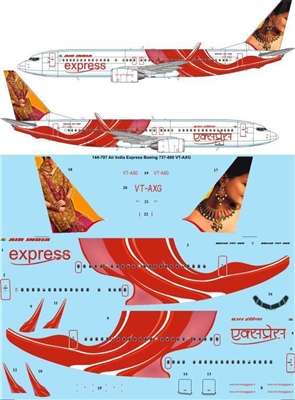 1:144 Air India Express Boeing 737-800 VT-AXG 'Indian Jewellery'