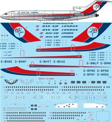 1:144 Dan Air London Boeing 727-200