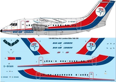 1:144 Dan Air London Bae 146-100