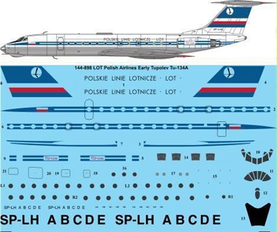 1:144 LOT Polish (early cs) Tupolev Tu.134A