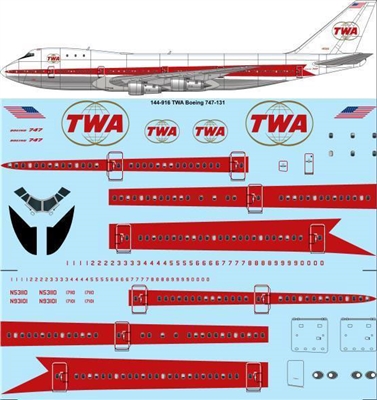 1:144 Trans World Airlines Boeing 747-131