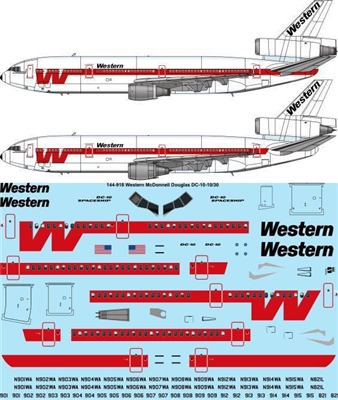1:144 Western Airlines McDD DC-10-10 / -30
