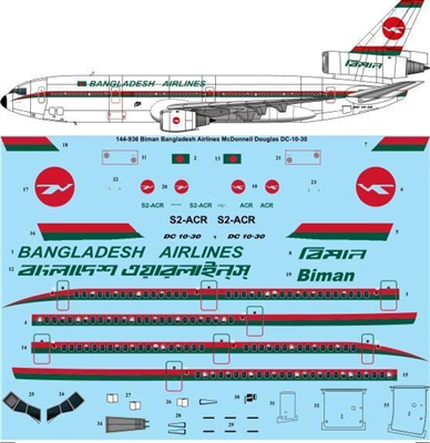 1:144 Biman Bangladesh Airlines McDD DC-10-30