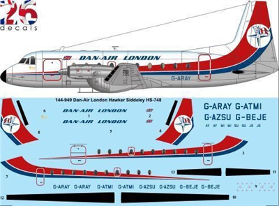 1:144 Dan Air London HS.748 Srs 2 (Authentic Airliners kit)