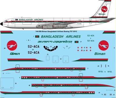 1:144 Biman Bangladesh Airlines Boeing 707-320C