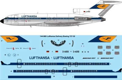 1:144 Lufthansa Boeing 727-30