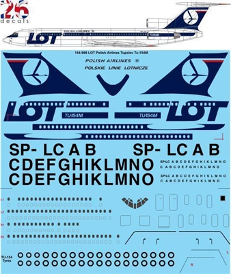 1:144 LOT Polish Tupolev 154M