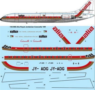 1:144 Alia Royal Jordanian Airlines Se.210 Caravelle 10R