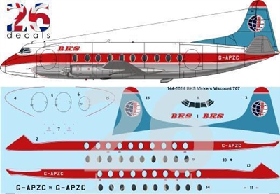 1:144 BKS Air transport Vickers Viscount 700