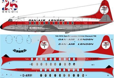 1:144 Dan Air London Vickers Viscount 700