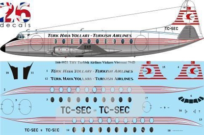 1:144 THY Turkish Airlines Vickers Viscount 700