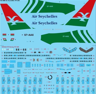1:144 Air Seychelles Boeing 757-200