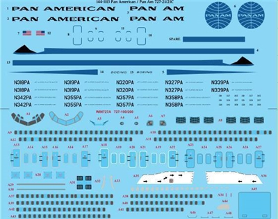 1:144 Pan American Boeing 727-21/-21C