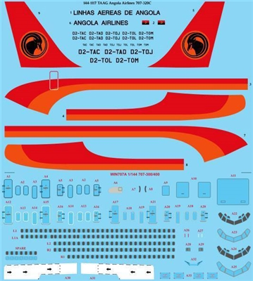 1:144 TAAG Angola Boeing 707-320C