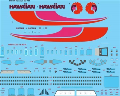 1:144 Hawaiian Airlines Douglas DC-9-51