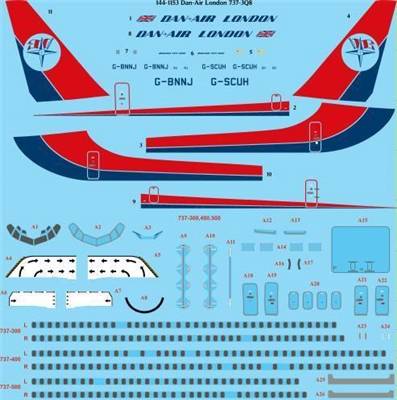 1:144 Dan Air London Boeing 737-300
