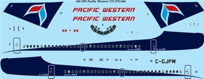 1:144 Pacific Western Airlines Boeing 737-200