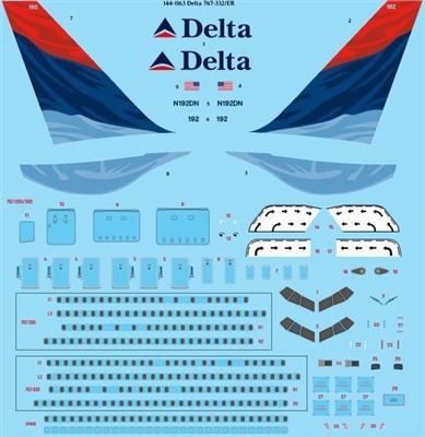 1:144 Delta Airlines Boeing 767-232/332/ER