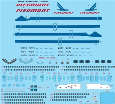 1:144 Piedmont Airlines Boeing 727-200