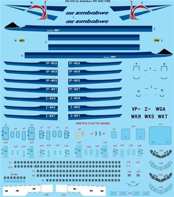 1:144 Air Zimbabwe Boeing 707-320B/C