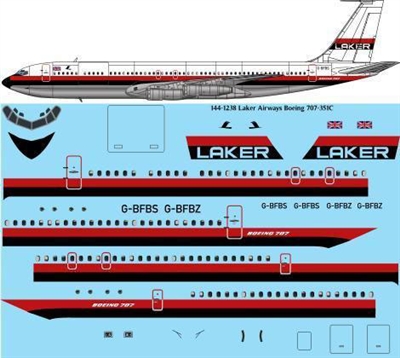 1:144 Laker Airways Boeing 707-320C