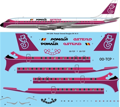1:144 Pomair Ostend Douglas DC-8-30