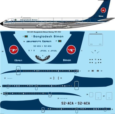 1:144 Biman Bangladesh Airlines Boeing 707-320C