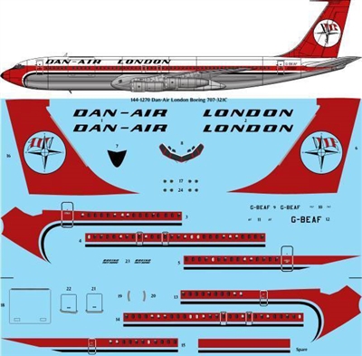 1:144 Dan Air London Boeing 707-321C