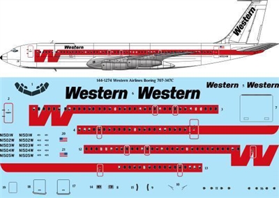 1:144 Western Airlines Boeing 707-320C