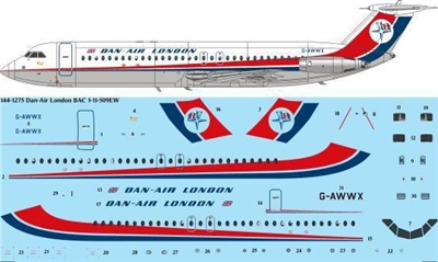 1:144 Dan Air London BAC 1-11-500