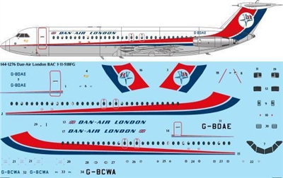 1:144 Dan Air London BAC 1-11-500