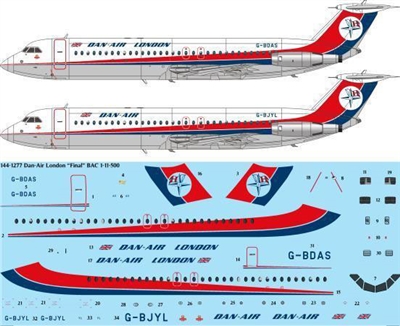 1:144 Dan Air London BAC 1-11-500