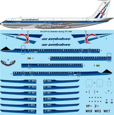 1:144 Air Zimbabwe Boeing 707-320B