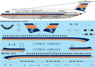 1:144 Cyprus Airways BAC 1-11-500