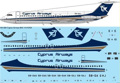 1:144 Cyprus Airways BAC 1-11-500