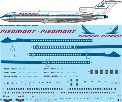 1:144 Piedmont Airlines Boeing 727-200