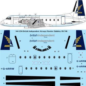 1:144 British Independent Airways HS.748 Series 2A
