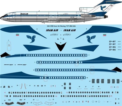 1:144 Iran Air Boeing 727-200