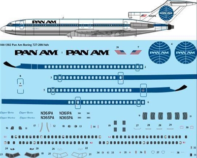 1:144 Pan American Boeing 727-200