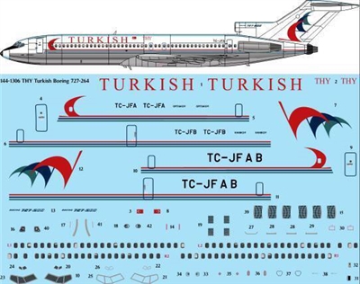 1:144 THY Turkish Airlines (experimental cs) Boeing 727-200