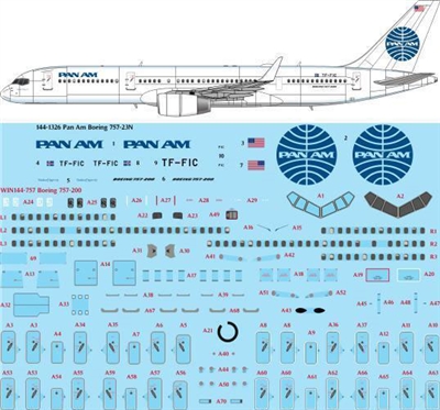 1:144 Pan Am Boeing 757-200