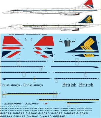 1:144 Singapore Airlines / British Airways BAC Sud Concorde