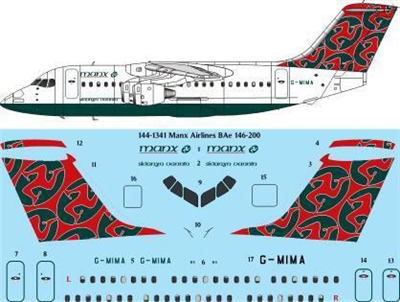 1:144 Manx Airlines Bae 146-200